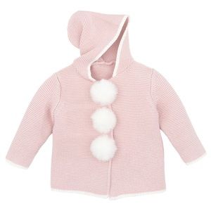 Elegant baby Pom Pom sweater 12 months pink